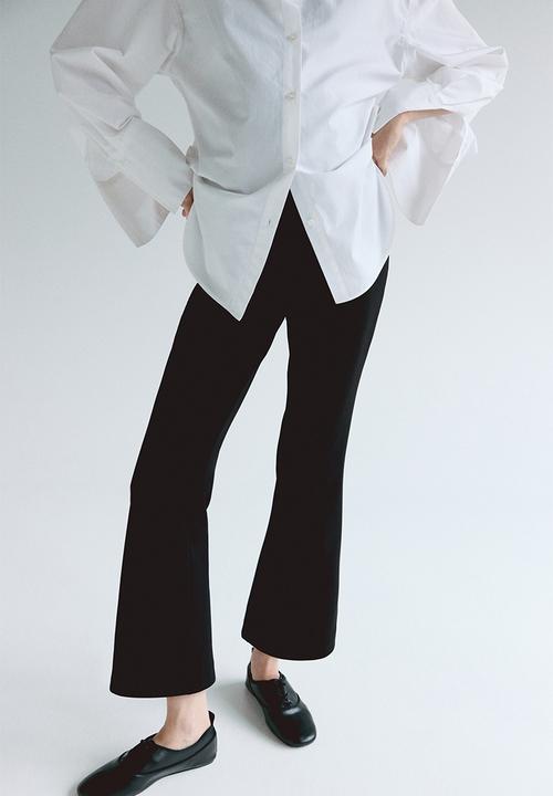H&M - Mama flared interlock trousers - black