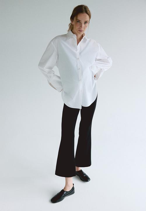 H&M - Mama flared interlock trousers - black