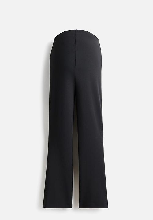H&M - Mama flared interlock trousers - black