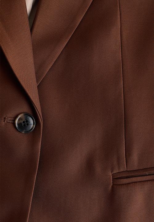 H&M - Short-sleeved blazer - dark rust brown