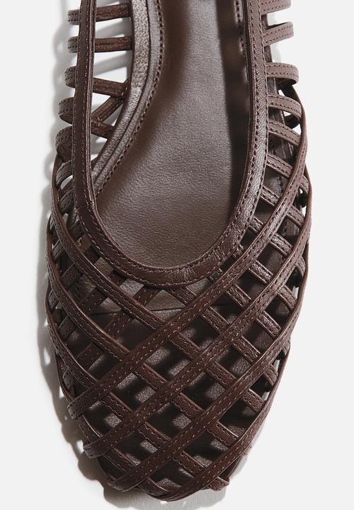 H&M - Leather slingbacks - dark brown