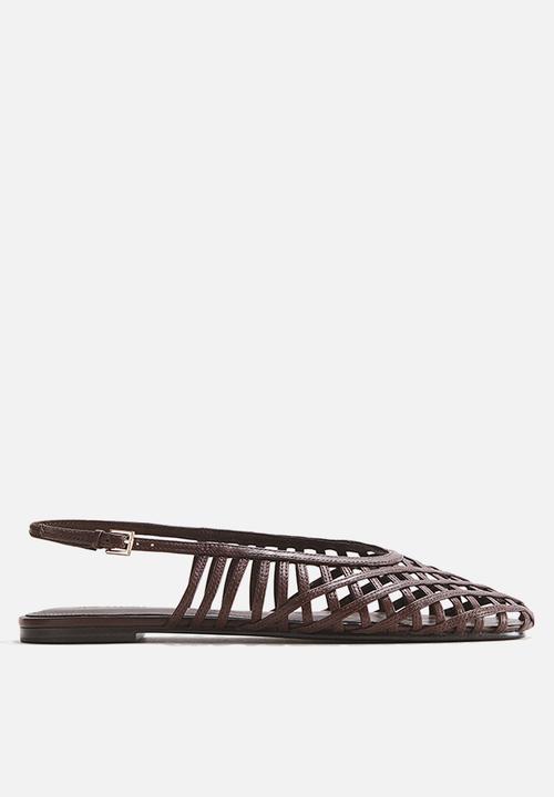 H&M - Leather slingbacks - dark brown