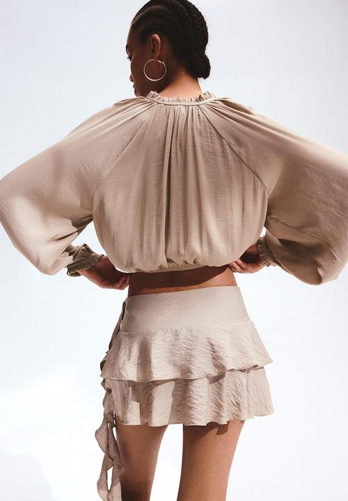 H&M - Balloon-sleeved blouse - beige