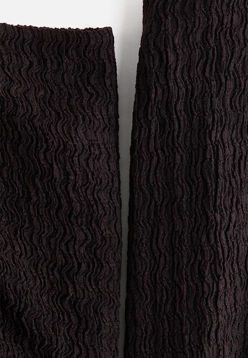 H&M - Mama 2-piece textured jersey set - dark brown