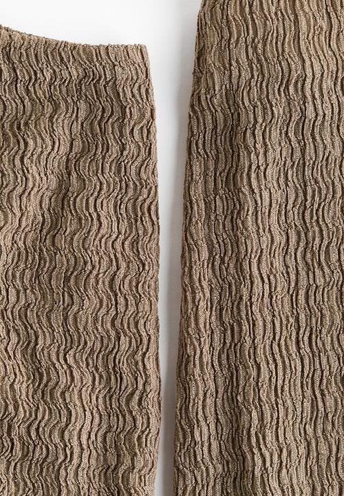 H&M - Mama 2-piece textured jersey set - khaki green