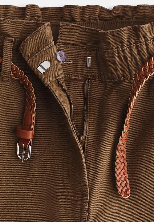 H&M - Belted twill shorts - khaki green
