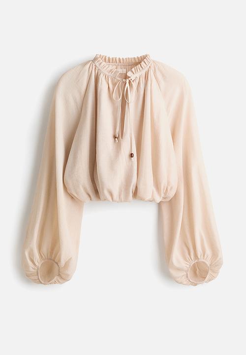 H&M - Oversized crêpe blouse - pale orange