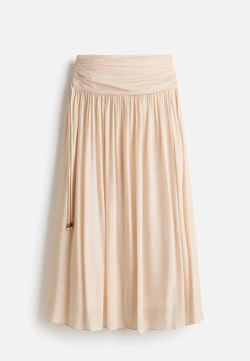 H&M - Gathered crêpe skirt - pale orange