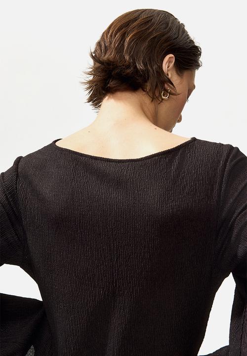 H&M - Trumpet-sleeved jersey dress - dark brown
