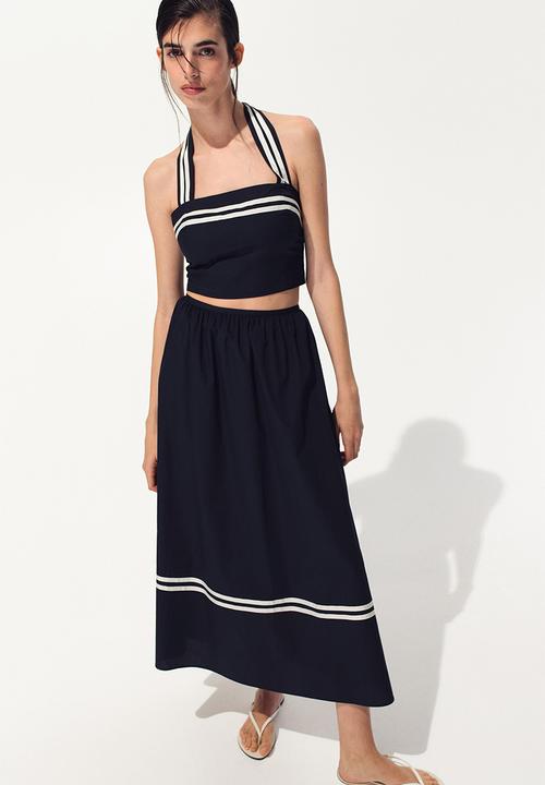 H&M - Cropped halterneck top - navy blue
