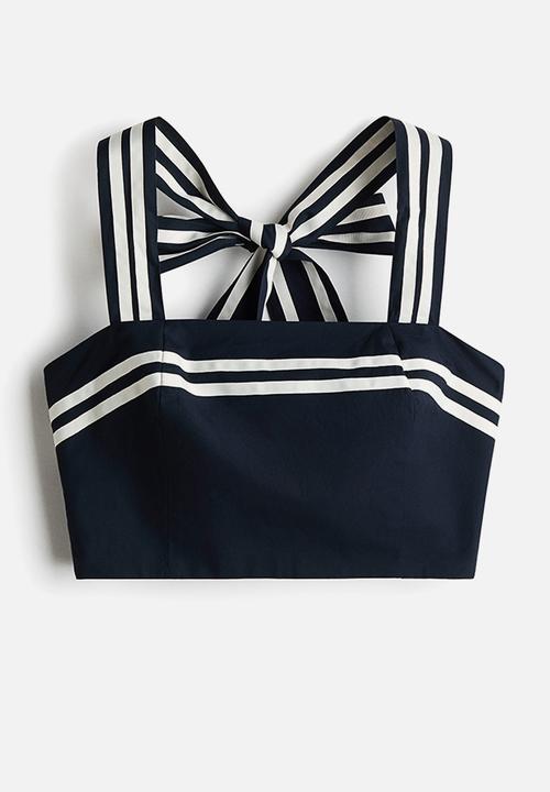 H&M - Cropped halterneck top - navy blue