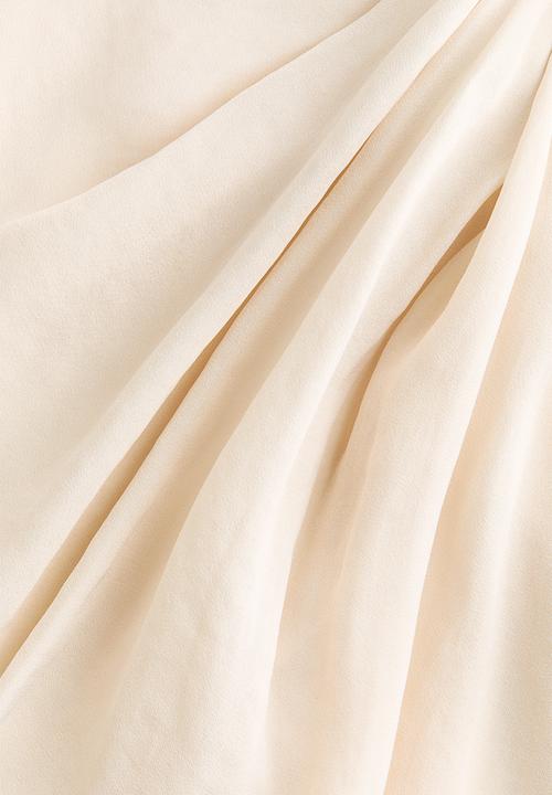 H&M - Tie-detail boat-neck dress - light beige
