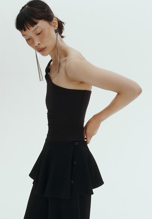 H&M - One-shoulder thong body - black