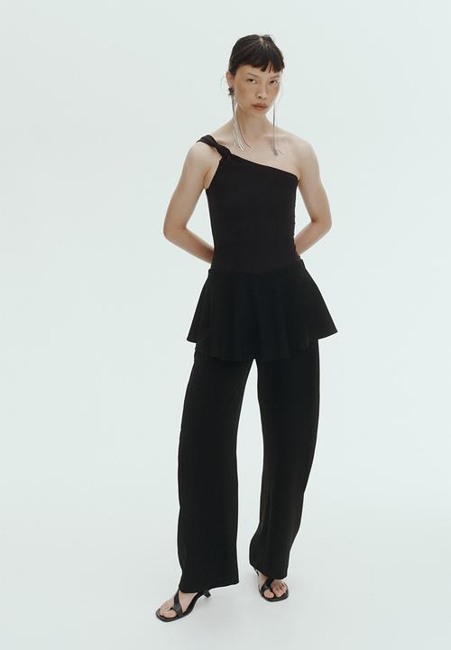H&M - One-shoulder thong body - black