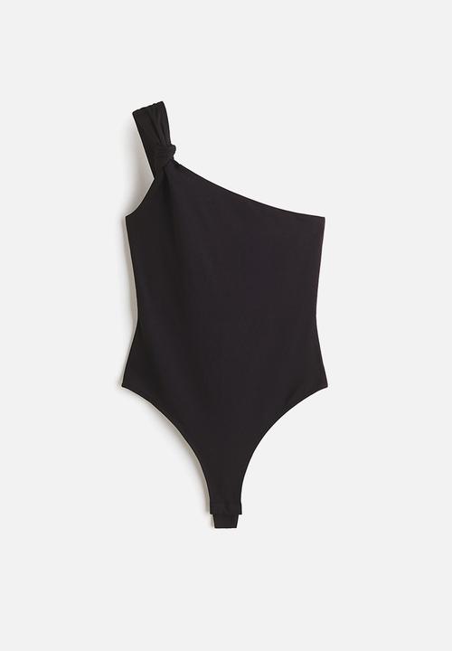 H&M - One-shoulder thong body - black