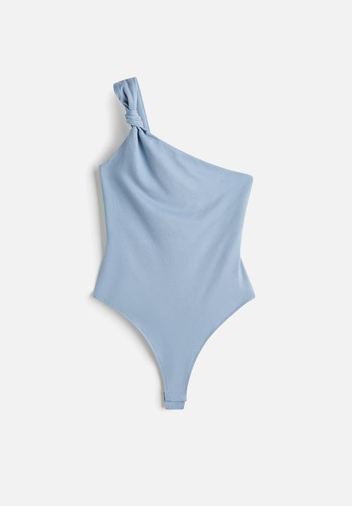 H&M - One-shoulder thong body - light blue