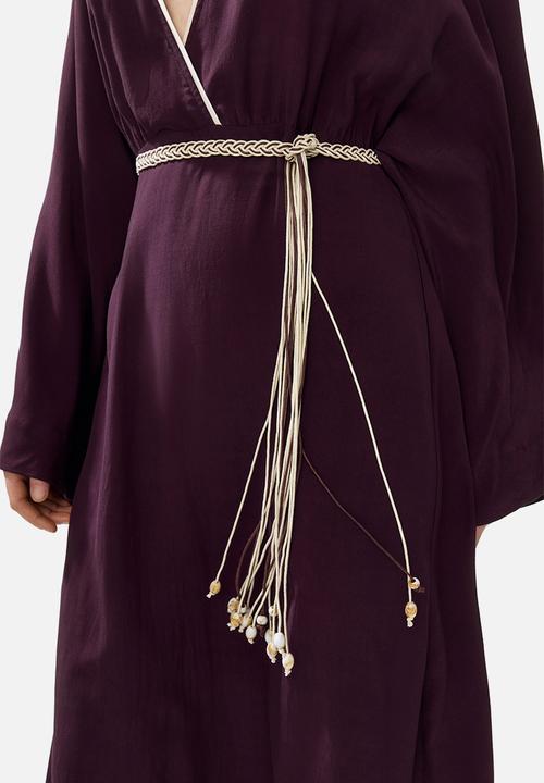 H&M - Belted viscose dress - dark plum purple