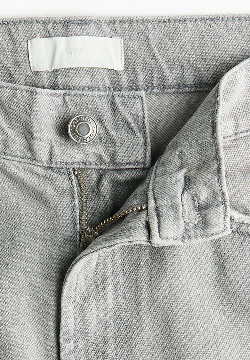 H&M - Barrel high waist ankle jeans - light denim grey