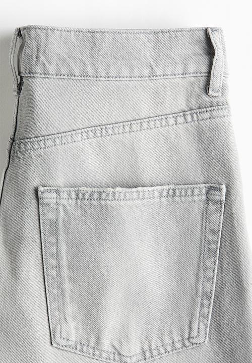 H&M - Barrel high waist ankle jeans - light denim grey
