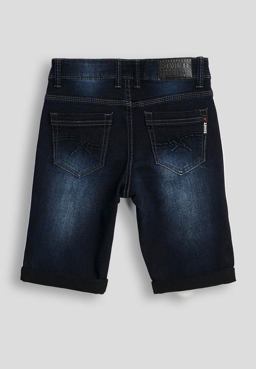 SOVIET - Boys Denim Short With Print - Blue Black