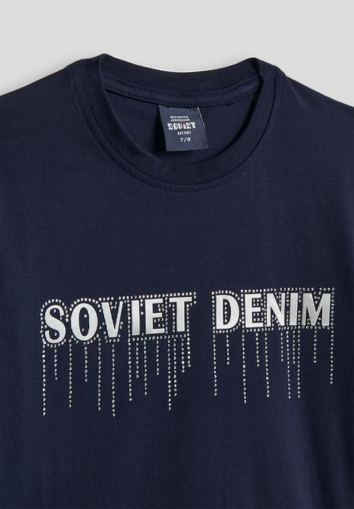 SOVIET - Boys S/Slv Crew Neck Tee - Navy