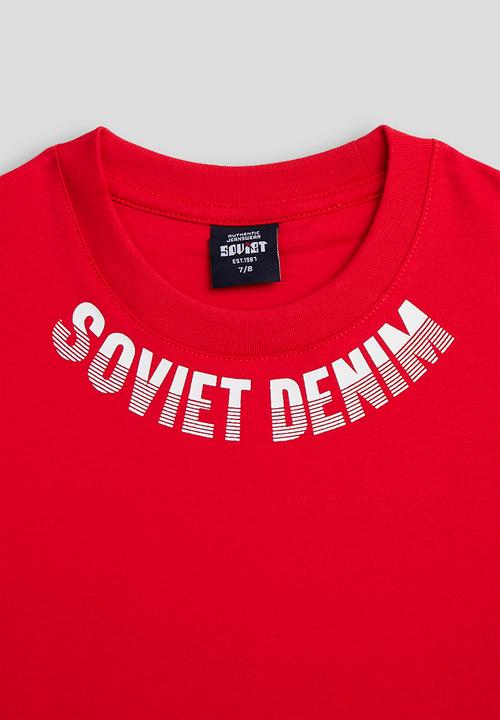 SOVIET - Boys Box Fit Crew Neck Tee - Red