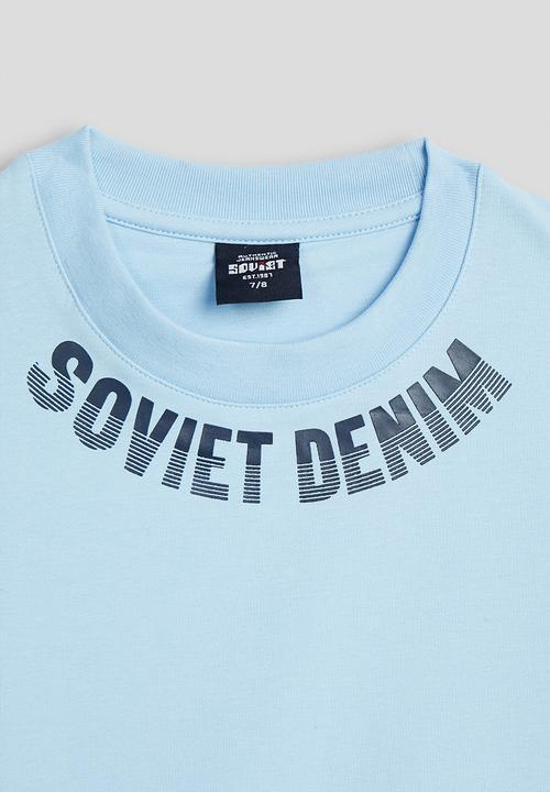 SOVIET - Boys Box Fit Crew Neck Tee - Baby Blue