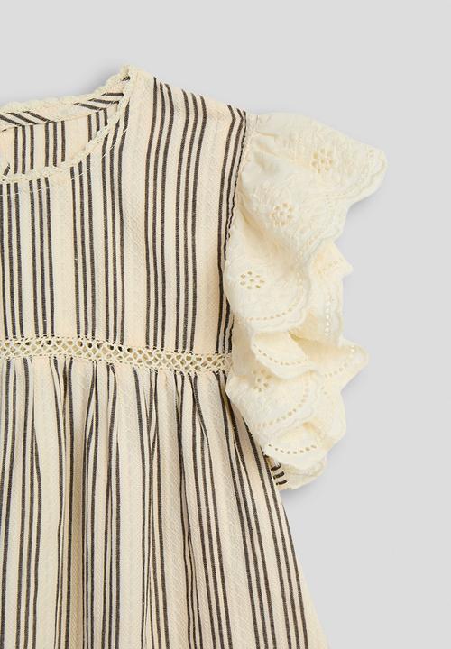 Pop Candy - Striped blouse with frilled sleeves - cream/black