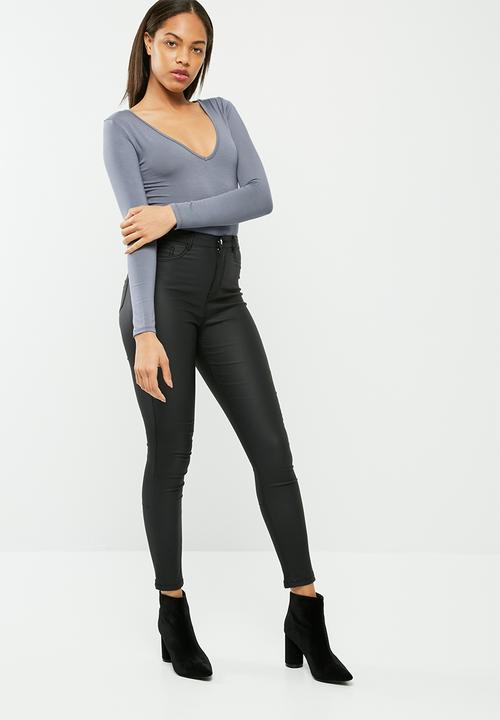 Missguided - Long sleeve v neck bodysuit