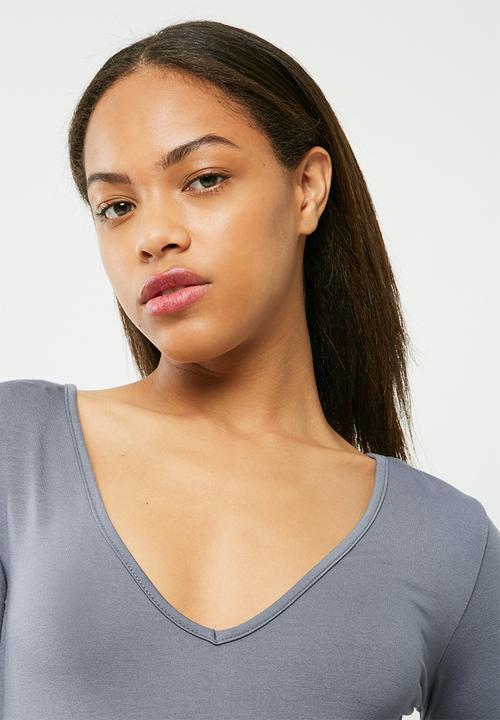 Missguided - Long sleeve v neck bodysuit