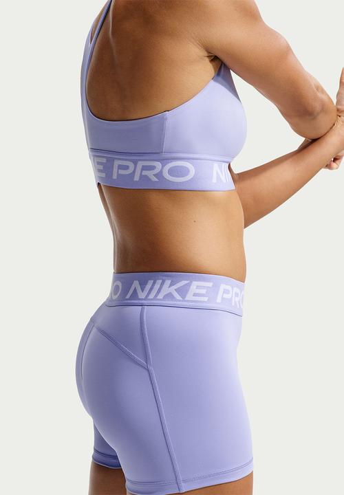 Nike - W Nk Pro Mid-Rise 3"Biker Shorts - Purplepulse/White