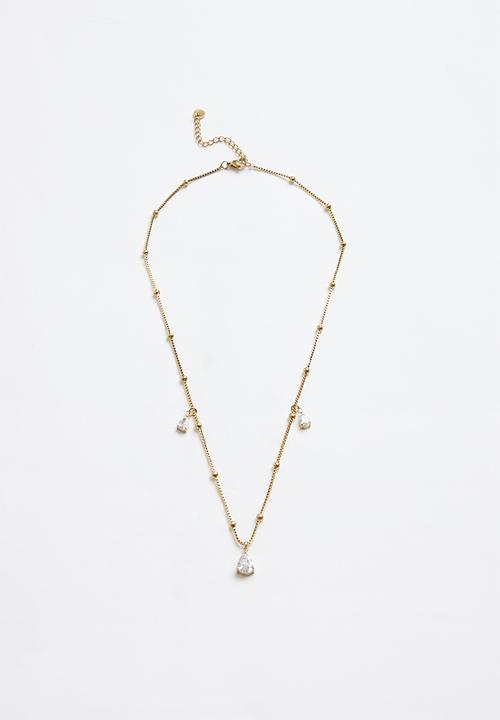 Zoe on Trend - Pretty Integrated And Drop Necklace - Gold