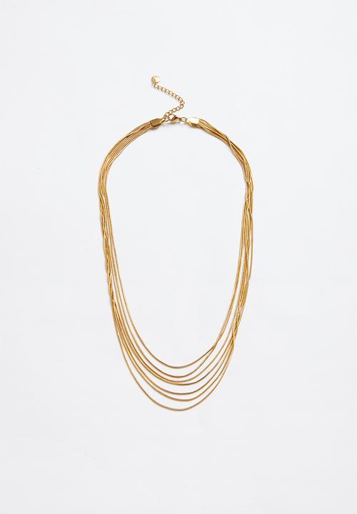 Zoe on Trend - Trendy Multi-Strand Necklace - Gold