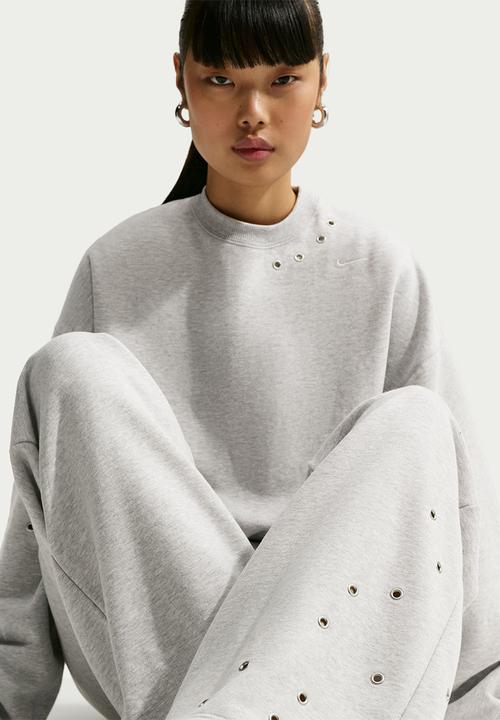 Nike - W Nk Stdo Flc Mw Std Oh Wl Pnt - Wolfgrey/Htr/Greyfog/Sail
