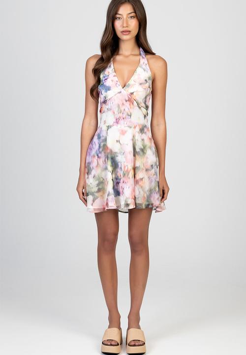 SISSY BOY - Caught In Bloom Mini Dress - Bright Pink/Purple Multi