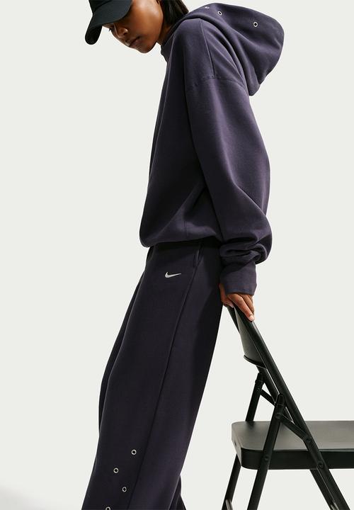 Nike - W Nk Fleece Mid-Rise Wide-Leg Pants - Gridiron/Sail
