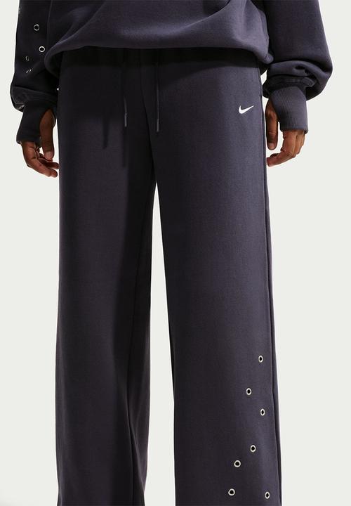 Nike - W Nk Fleece Mid-Rise Wide-Leg Pants - Gridiron/Sail