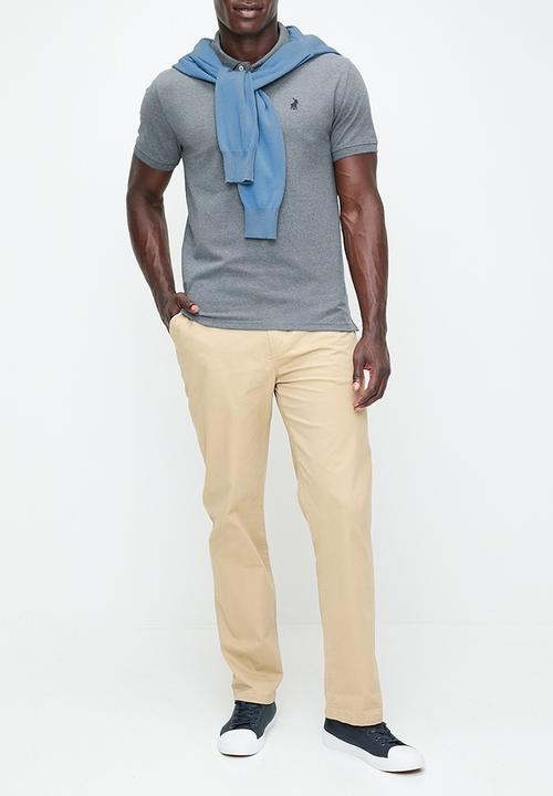 POLO - Mens stretch pique short sleeve golfer - grey