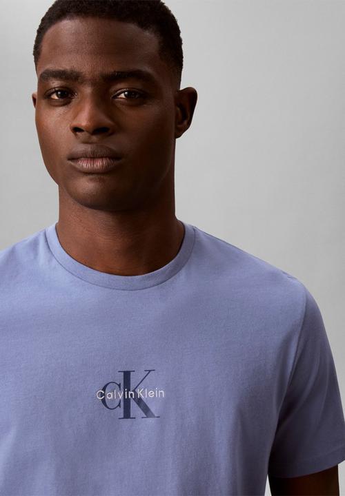 Calvin Klein - 30s Micro Monologo Graphic T-shirt - Blue