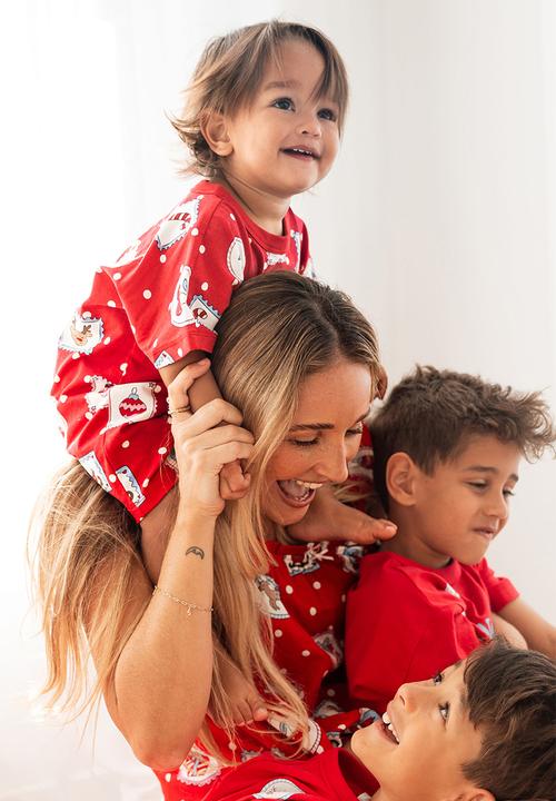 Cotton On - Baby Dreamdrift Family Xmas Romper - Varsity Red/Rudolph Spot