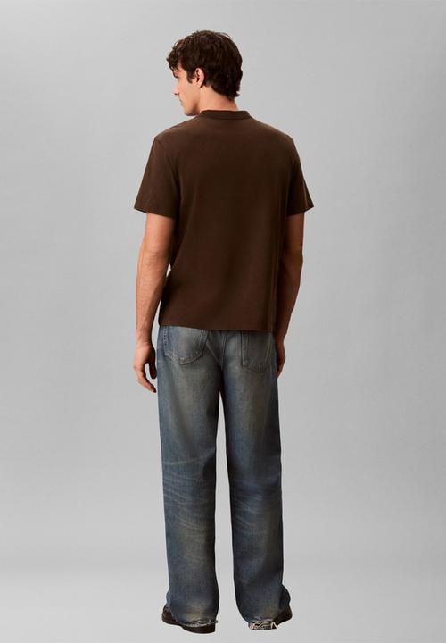 Calvin Klein - 20s Acid Wash Graphic T-shirt - Brown