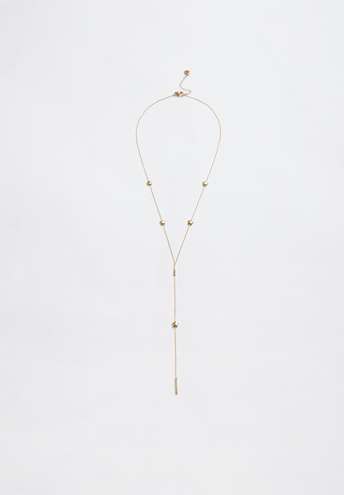 Zoe on Trend - Trendy Lariat Necklace - Gold
