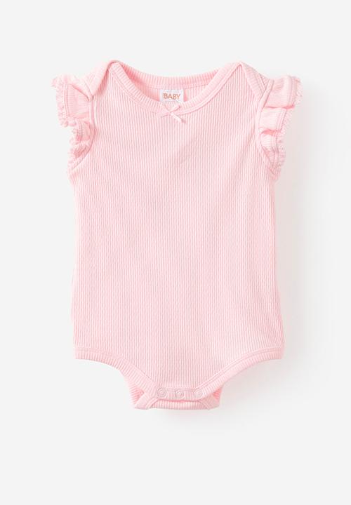 Cotton On - 2 Pack Organic Pointelle Flutter Bubbysuit - Pop Pink & Milk