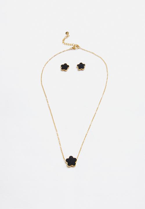 Zoe on Trend - Trend Design Necklace And Earring Set - Gold