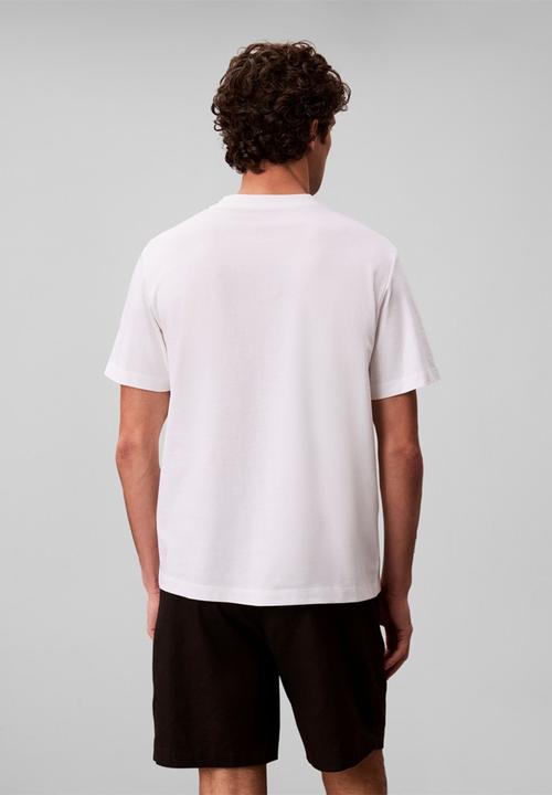Calvin Klein - 20S Acid Wash Graphic Crewneck T-Shirt- Bright White