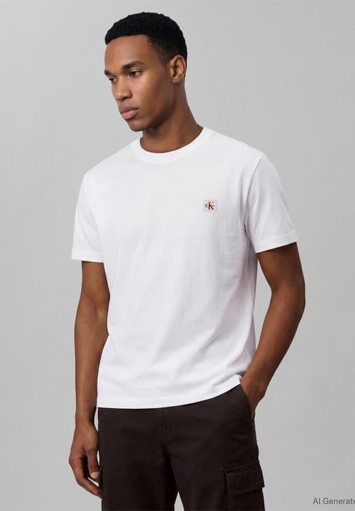 Calvin Klein - Short sleeve 30s eu Calvin klein stack graphic tee - white