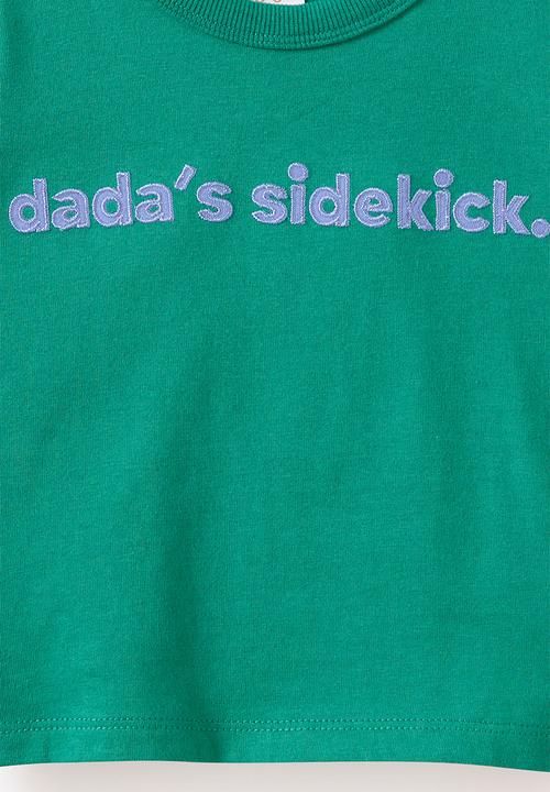 Cotton On - Baby Essential Short Sleeve Graphic Tee - English Ivy/Dada S Sidekick