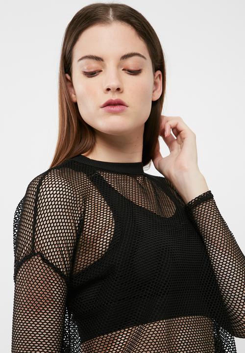 Missguided - Fishnet long sleeve top