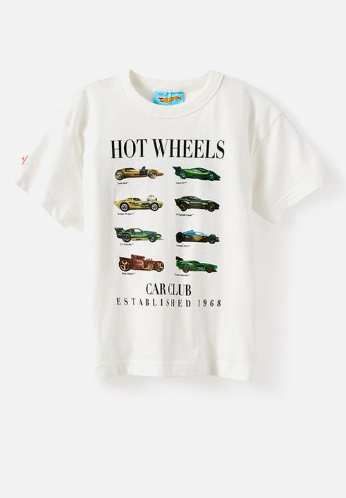 Cotton On - Licensed Drop Shoulder Short Sleeve Tee - Lcn Mat Vanilla/ Hot Wheels Car Club