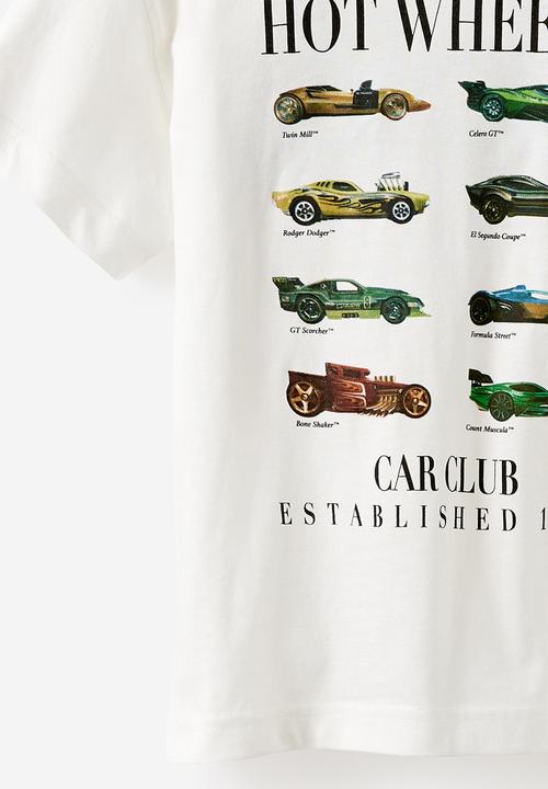 Cotton On - Licensed Drop Shoulder Short Sleeve Tee - Lcn Mat Vanilla/ Hot Wheels Car Club